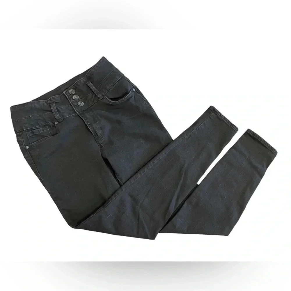 Refuge  Push Up Black Denim Skinny High Waisted Jeans Size 03